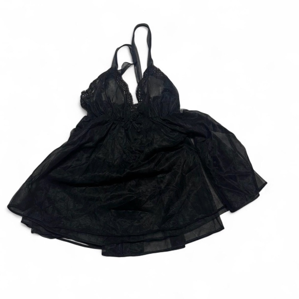 Elegant Black Lace Babydoll top